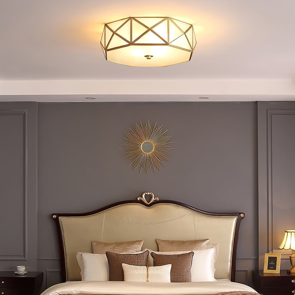 Coloreth Lampe de Plafond Géométrique en Laiton et Verre - Neutralighting