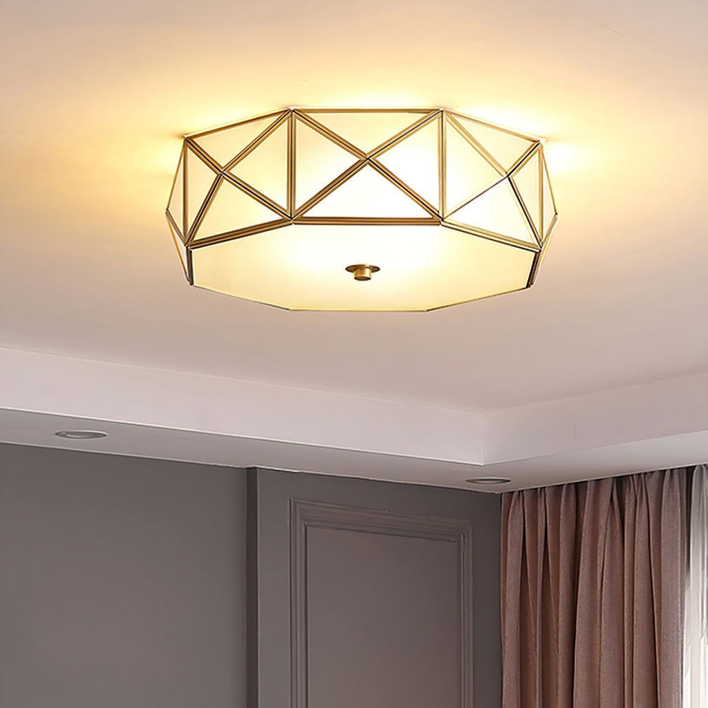 Coloreth Lampe de Plafond Géométrique en Laiton et Verre - Neutralighting