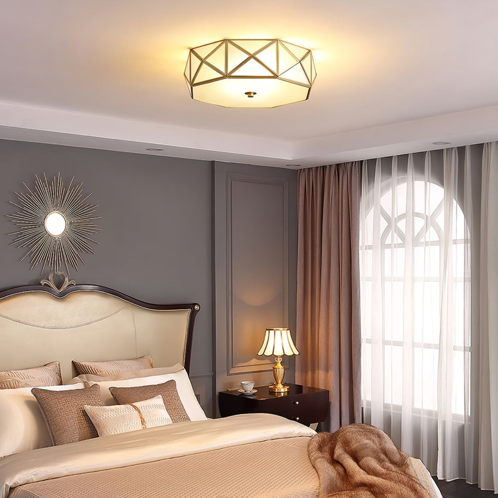 Coloreth Lampe de Plafond Géométrique en Laiton et Verre - Neutralighting