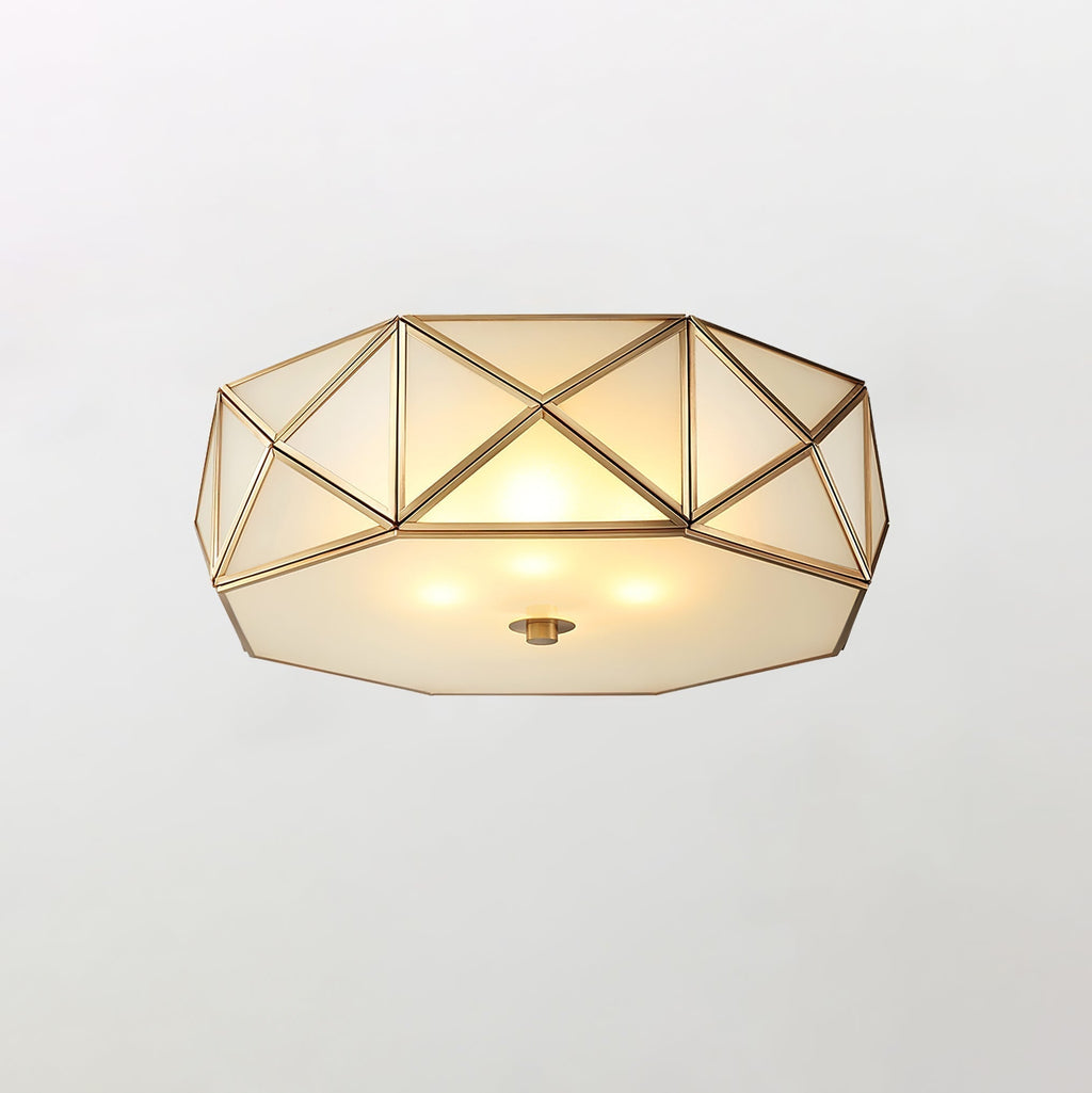 Coloreth Lampe de Plafond Géométrique en Laiton et Verre - Neutralighting
