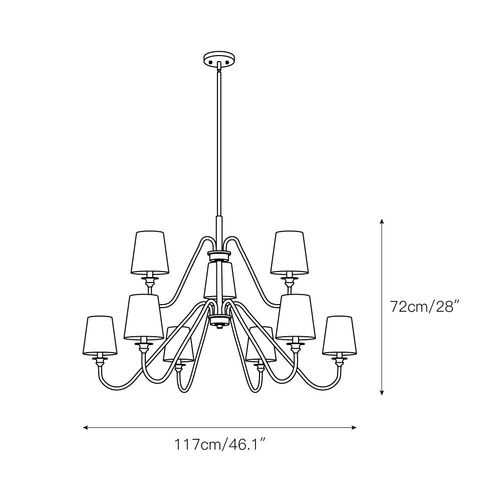 Vavenus Lustre Laiton Tissu Industriel Vintage - Neutralighting
