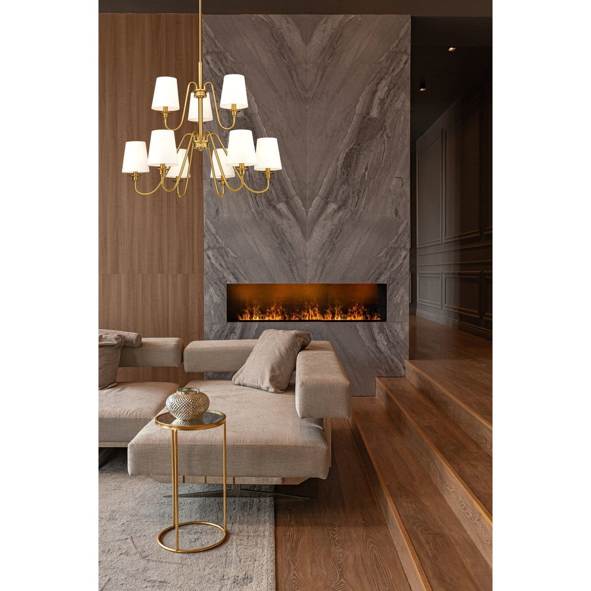 Vavenus Lustre Laiton Tissu Industriel Vintage - Neutralighting