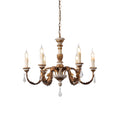 Ivinila Lustre Industriel Vintage En Bois Massif Et Cristal - Neutralighting