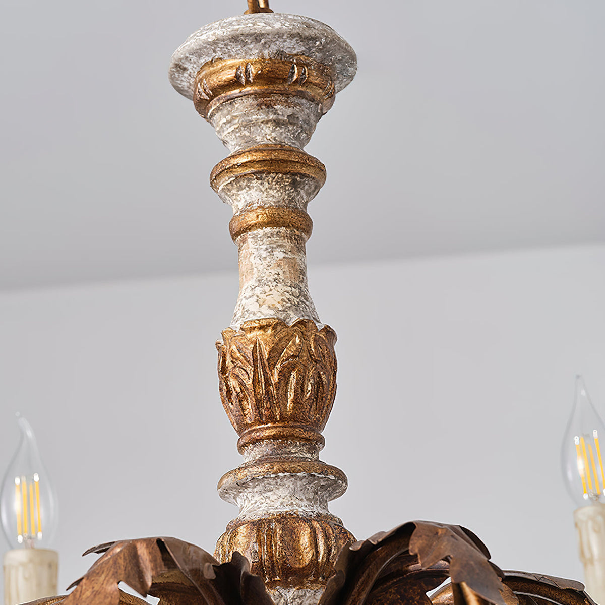 Ivinila Lustre Industriel Vintage En Bois Massif Et Cristal - Neutralighting