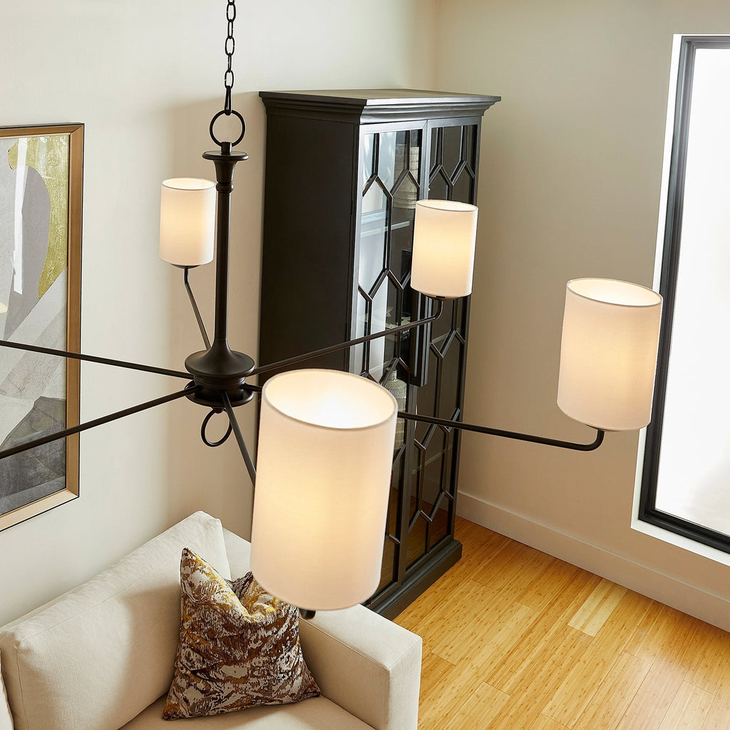 Olthean Lustre Industriel Vintage En Tissu Et Laiton - Neutralighting