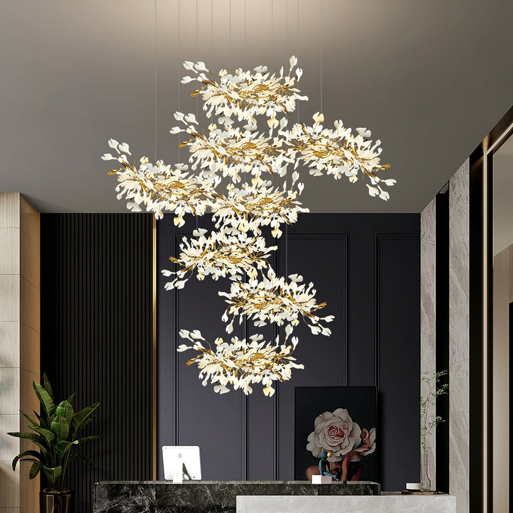 Olivia Céramique Gingko Feuille Lustre - Neutralighting