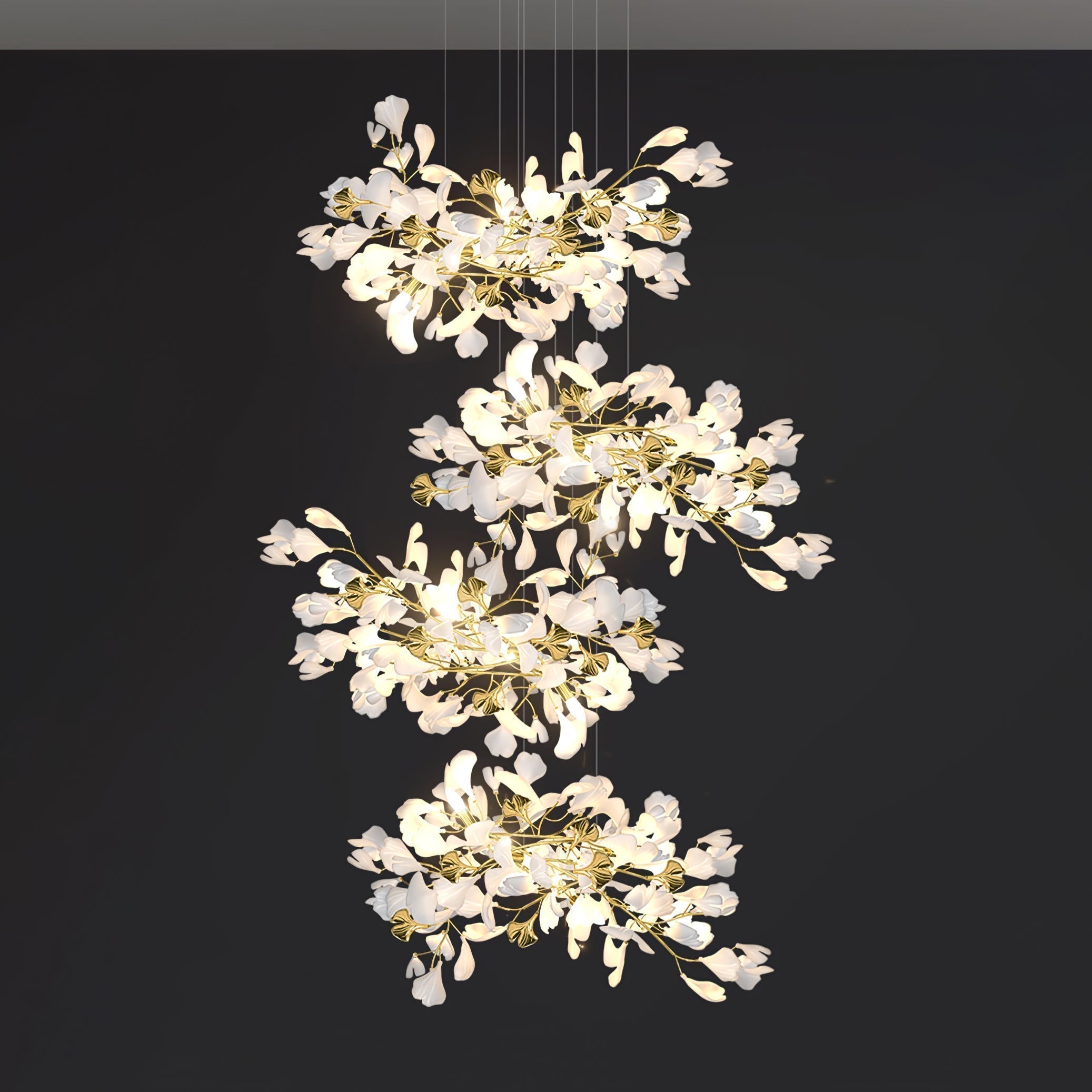 Olivia Céramique Gingko Feuille Lustre - Neutralighting
