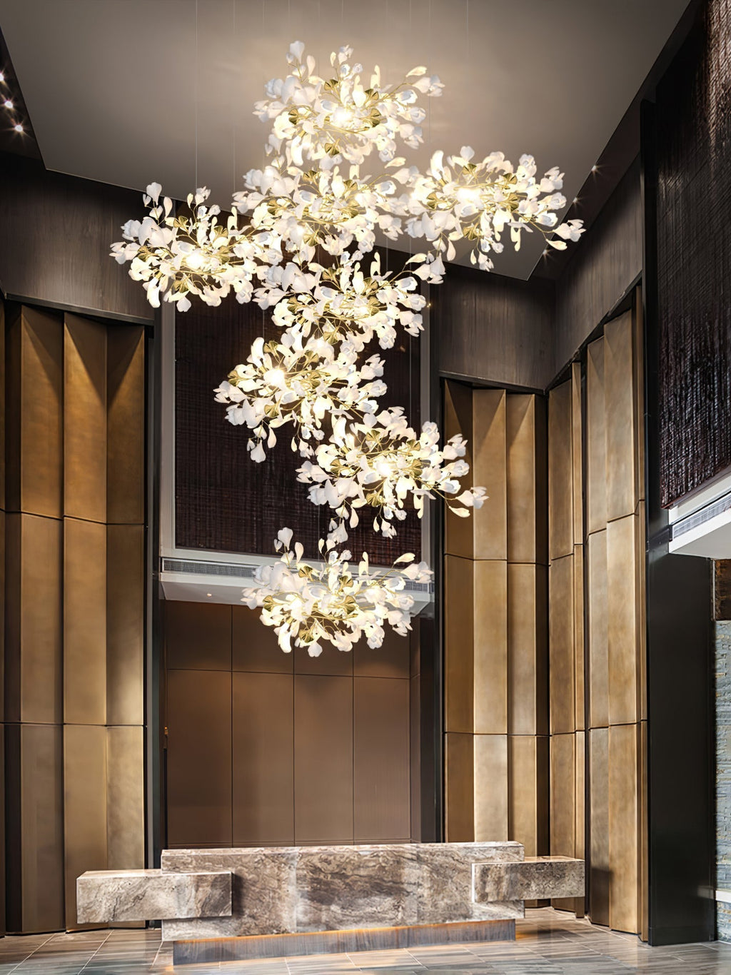 Olivia Céramique Gingko Feuille Lustre - Neutralighting