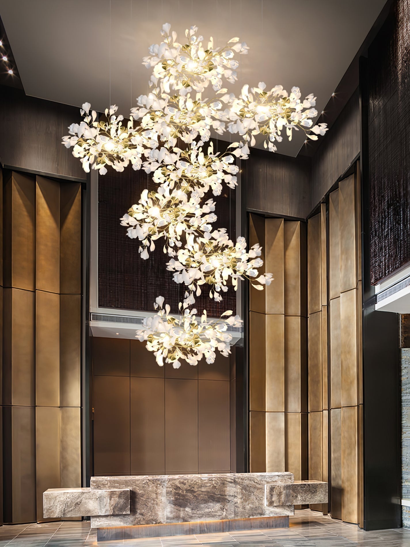 Olivia Céramique Gingko Feuille Lustre - Neutralighting