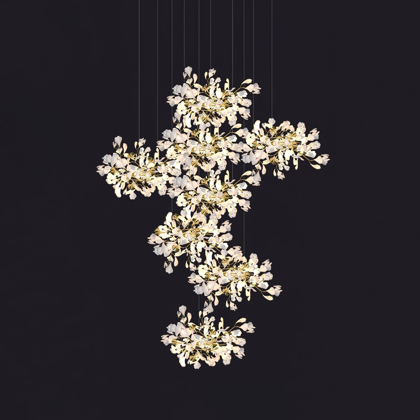 Olivia Céramique Gingko Feuille Lustre - Neutralighting