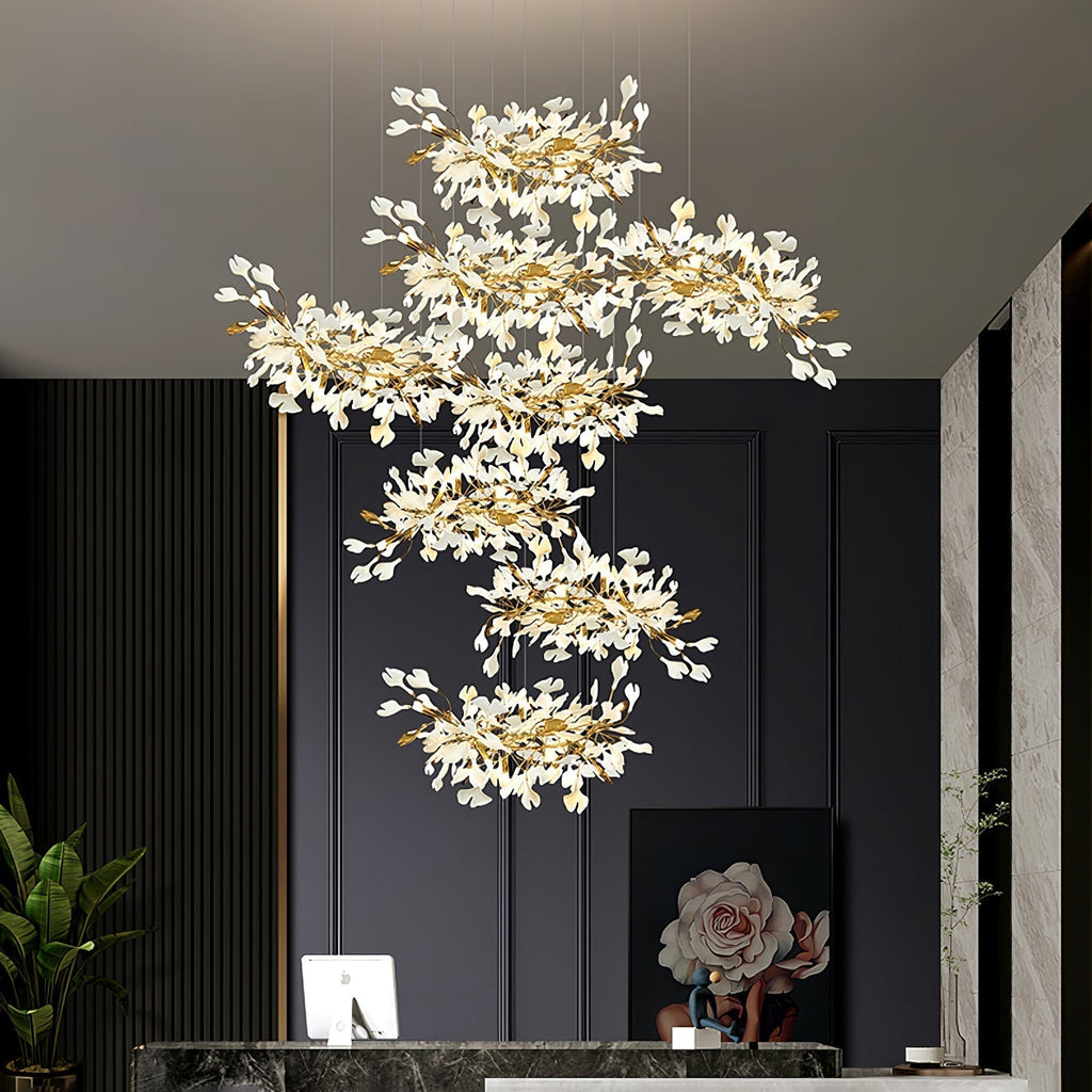 Olivia Céramique Gingko Feuille Lustre - Neutralighting