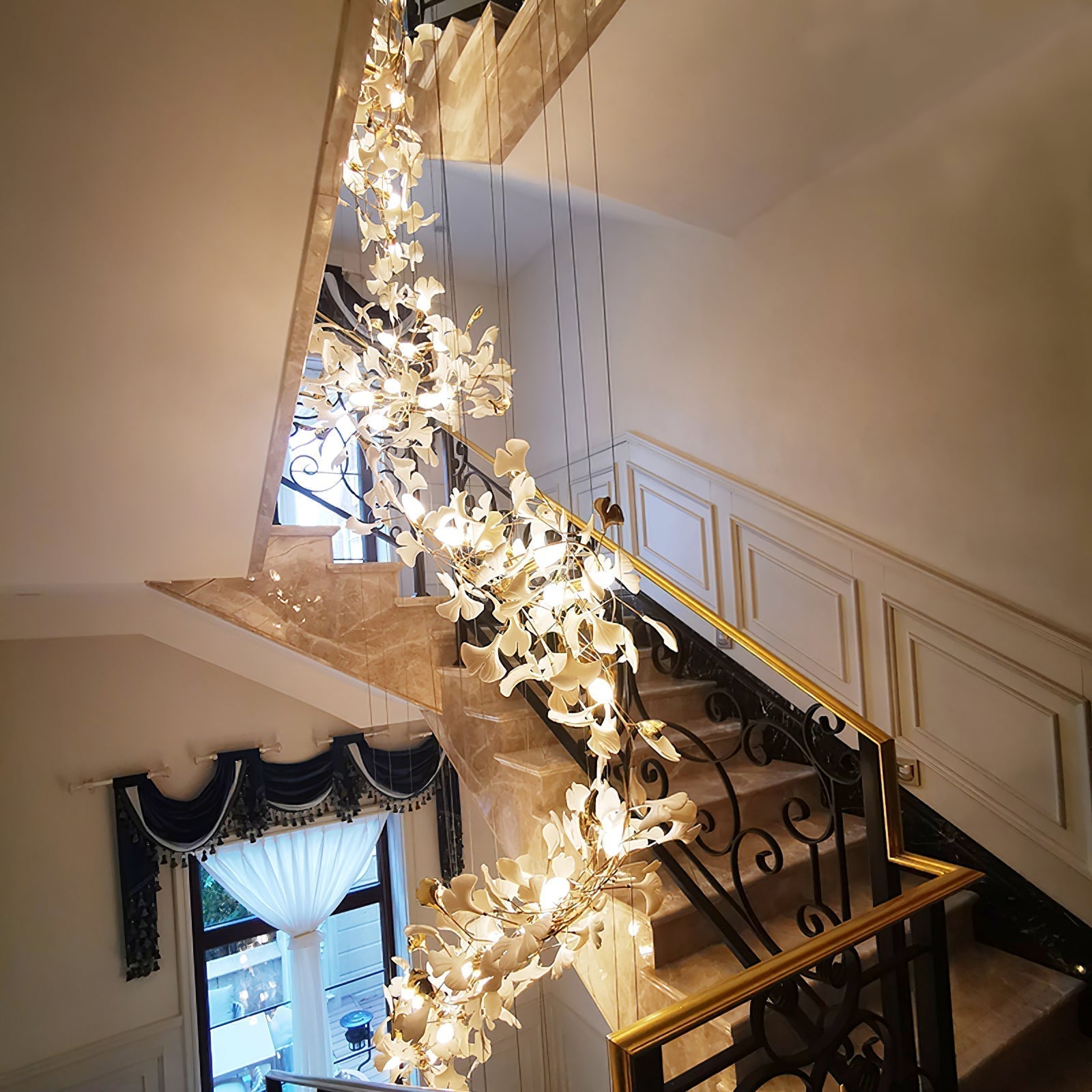 Olivia Céramique Gingko Feuille Lustre - Neutralighting