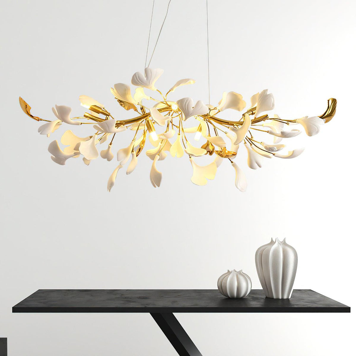 Olivia Lustre linéaire en céramique Gingko - Neutralighting