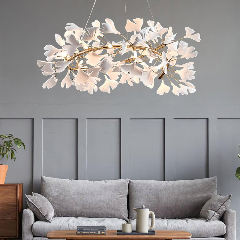 Olivia Suspension de Luxe Moderne à LED, Métal/Céramique, Or, Salon/Salle à Manger - Neutralighting