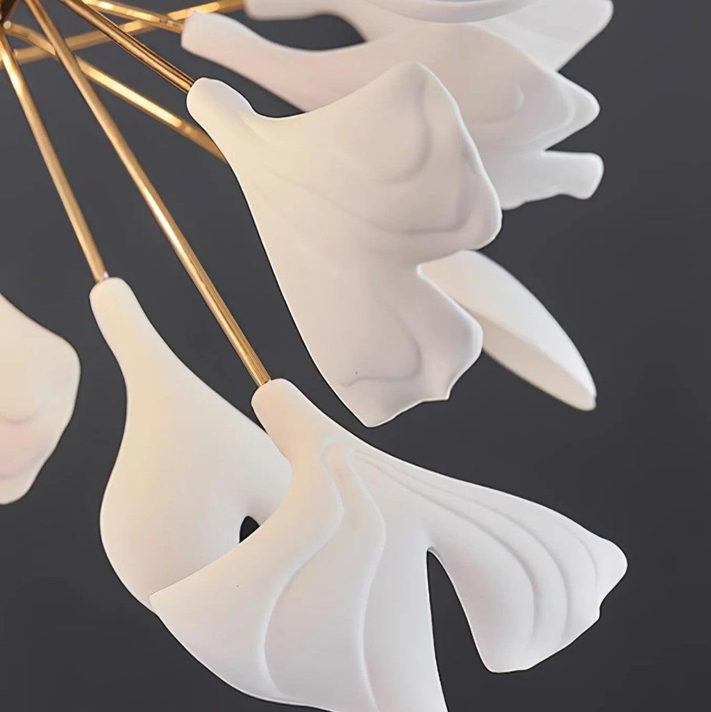 Olivia Chandelier en Céramique Ginkgo Art Feuilles - Neutralighting