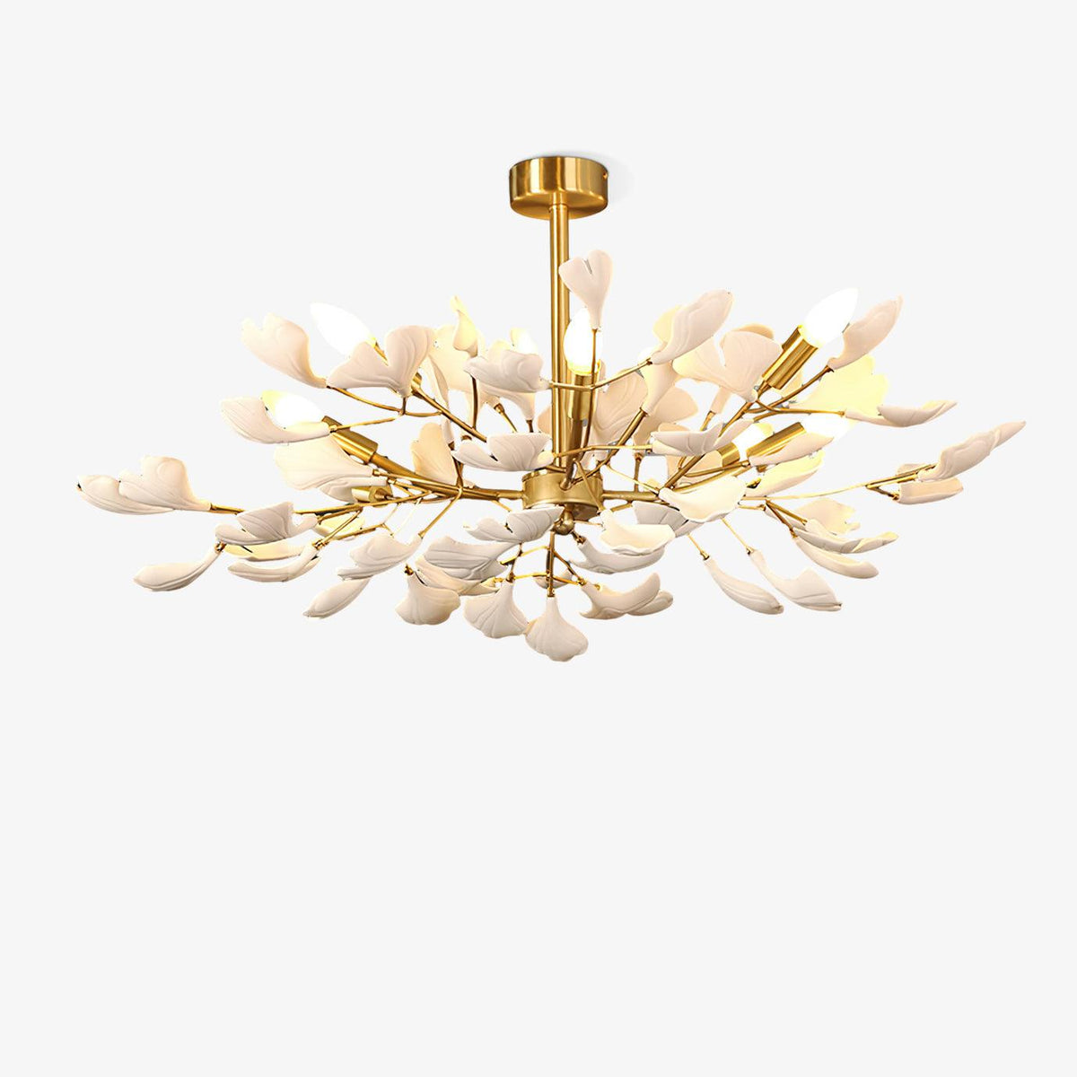 Olivia Chandelier en Céramique Ginkgo Art Feuilles - Neutralighting