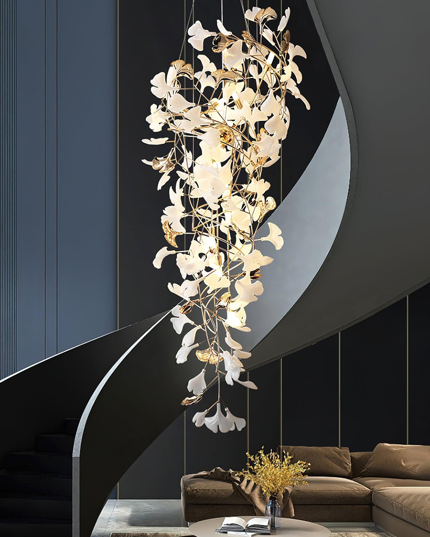 Olivia Céramique Gingko Cascadant Lustre - Neutralighting