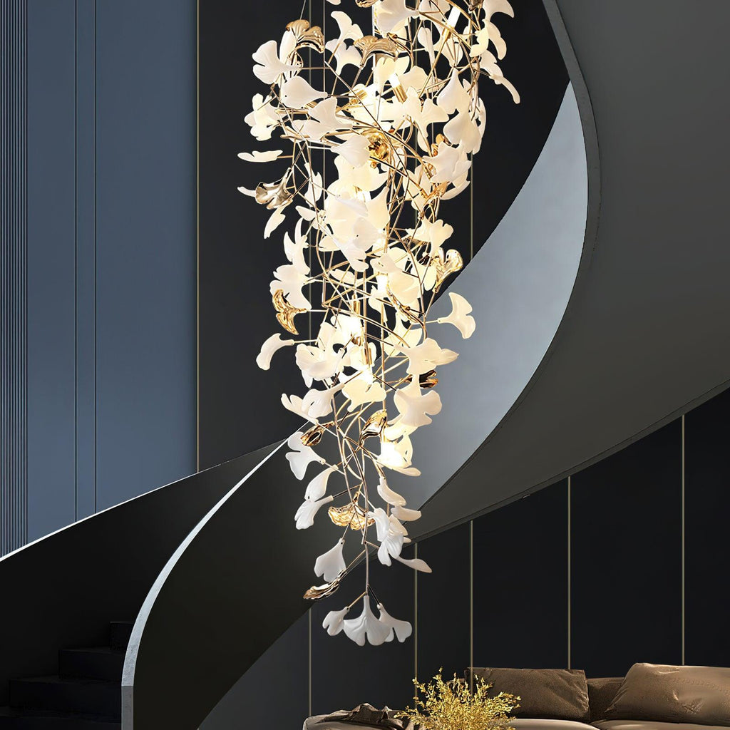 Olivia Céramique Gingko Cascadant Lustre - Neutralighting