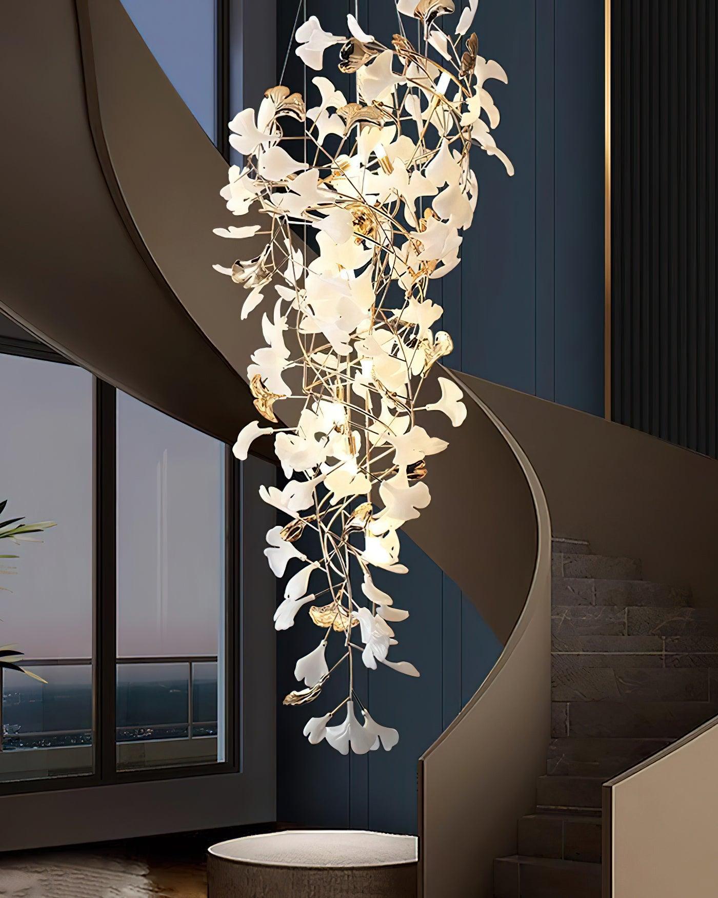 Olivia Céramique Gingko Cascadant Lustre - Neutralighting