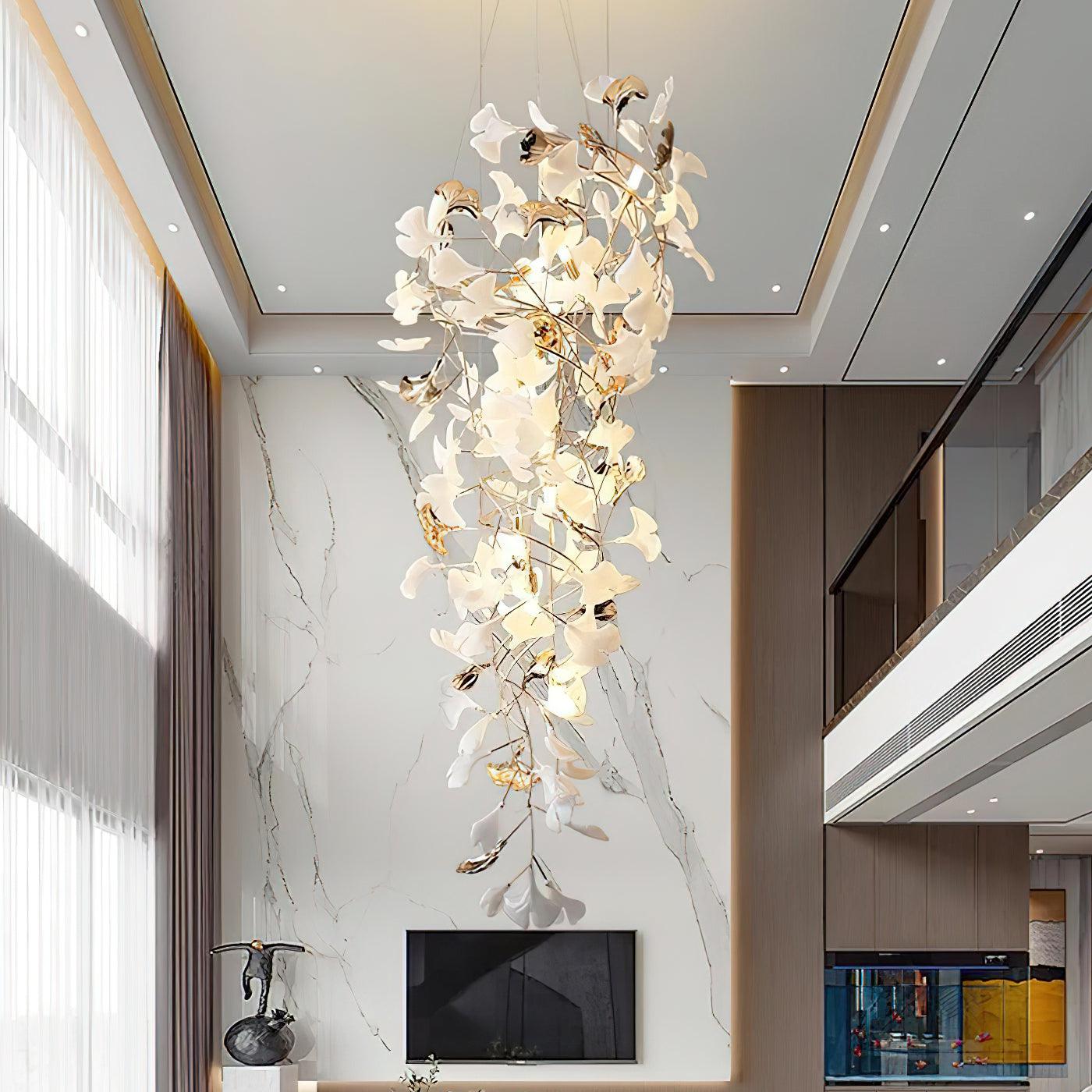 Olivia Céramique Gingko Cascadant Lustre - Neutralighting