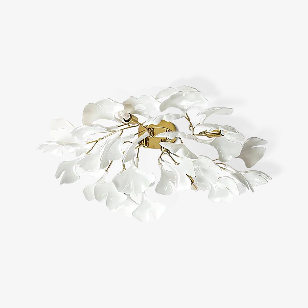 Solara Plafonnier Feuilles de Gingko avec Branches en Laiton - Neutralighting