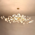 Gingko Lustre Longue Version Porcelaine Nature Inspiré - Neutralighting