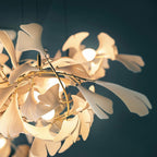 Gingko Lustre Longue Version Porcelaine Nature Inspiré - Neutralighting