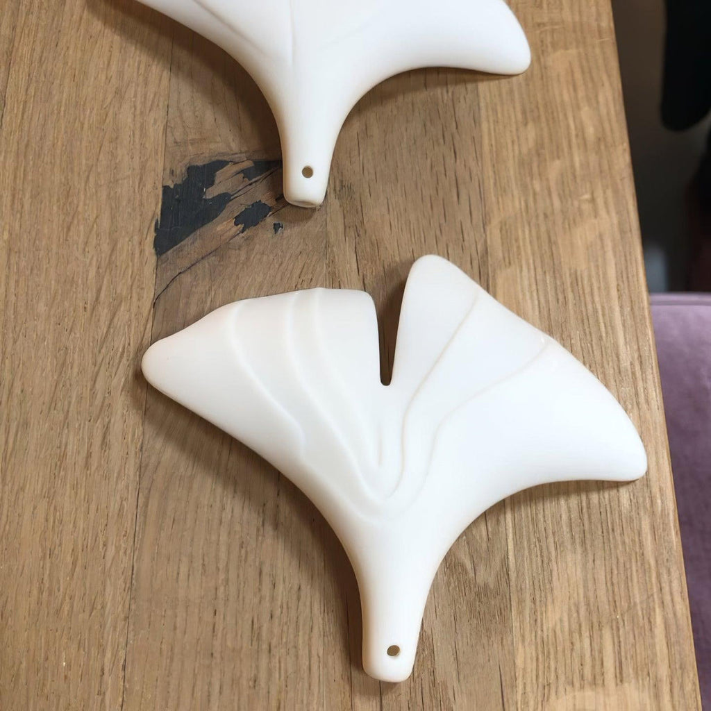 Gingko Lustre Longue Version Porcelaine Nature Inspiré - Neutralighting