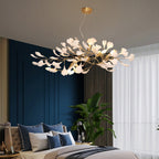 Gingko Lustre Longue Version Porcelaine Nature Inspiré - Neutralighting
