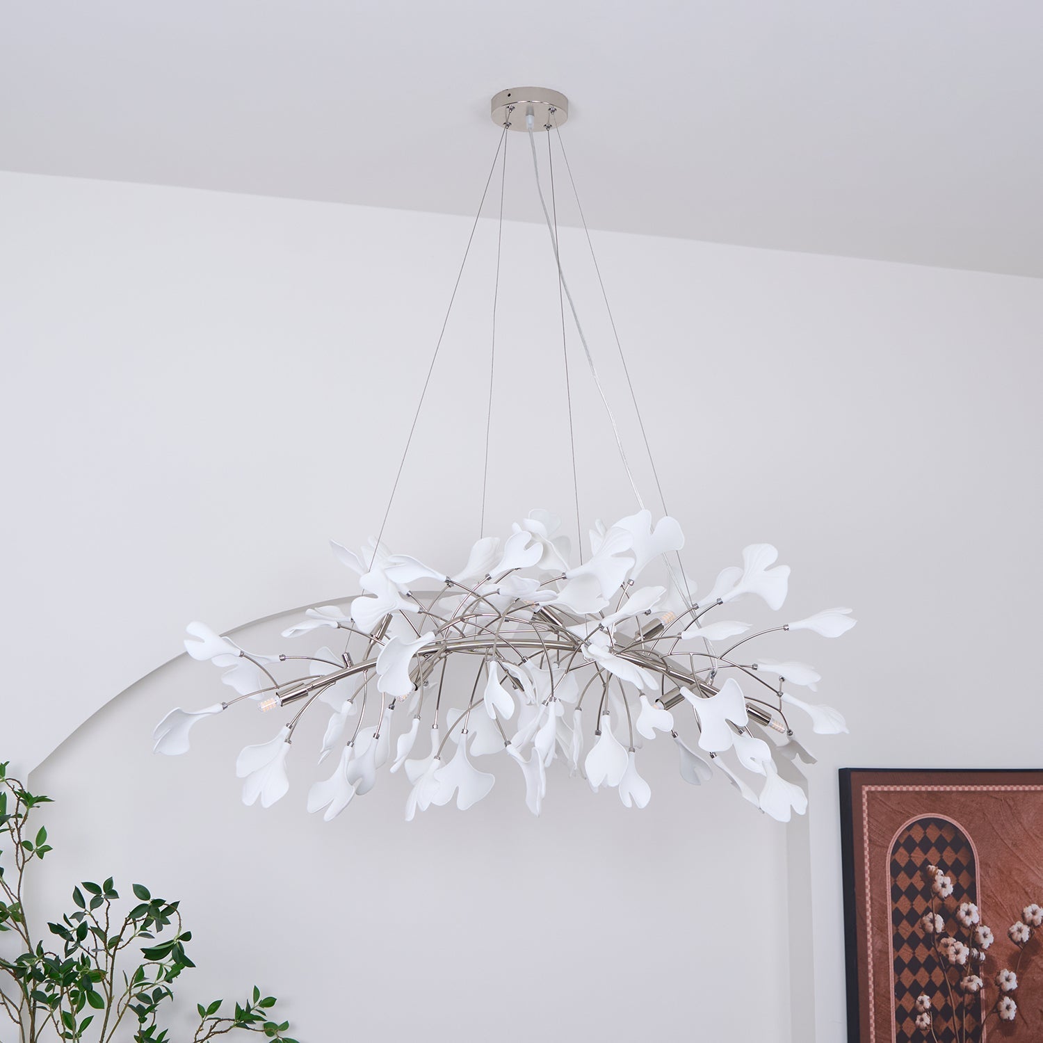 Arux Lustre Ginkgo Art Déco Courbé Vers le Bas - Neutralighting