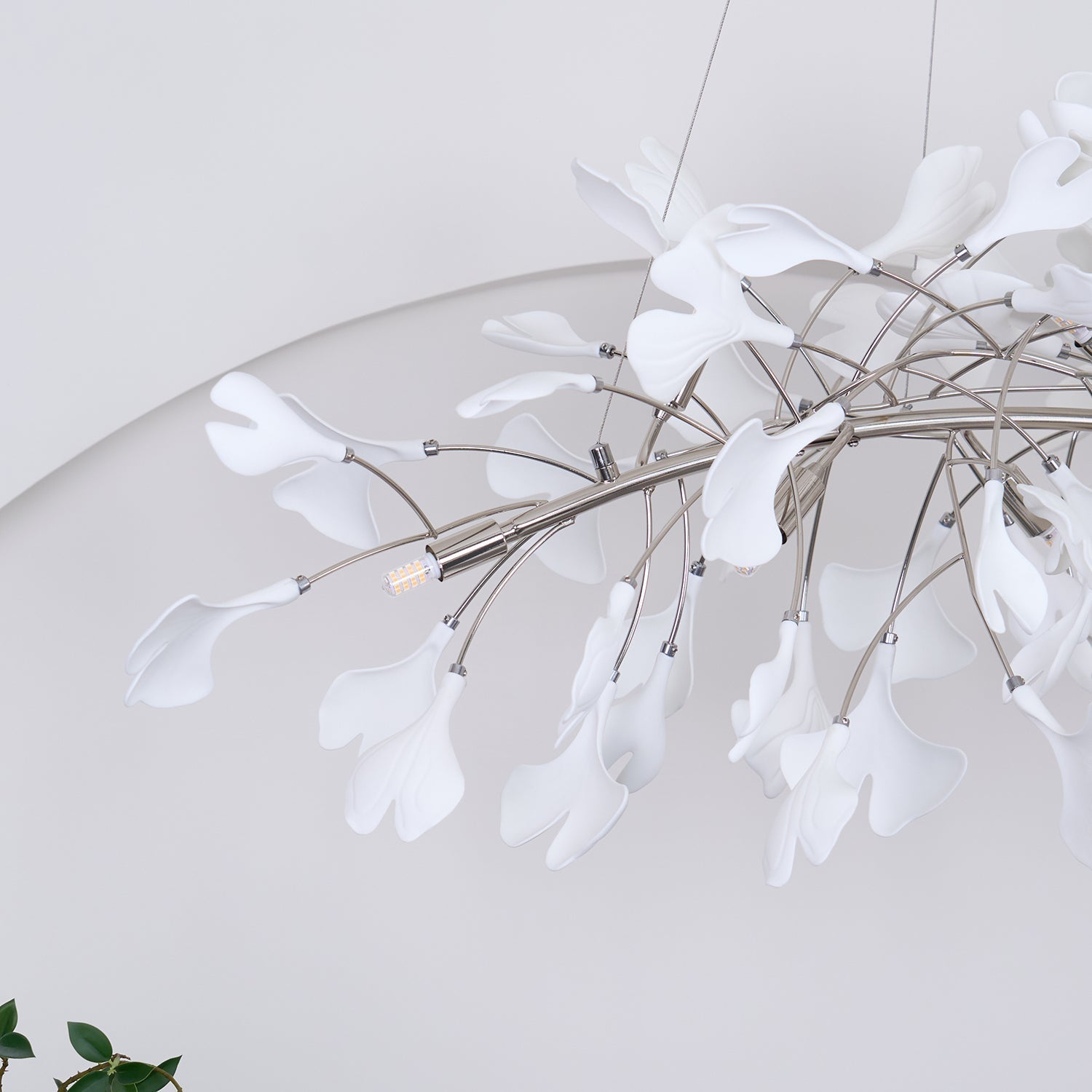 Arux Lustre Ginkgo Art Déco Courbé Vers le Bas - Neutralighting