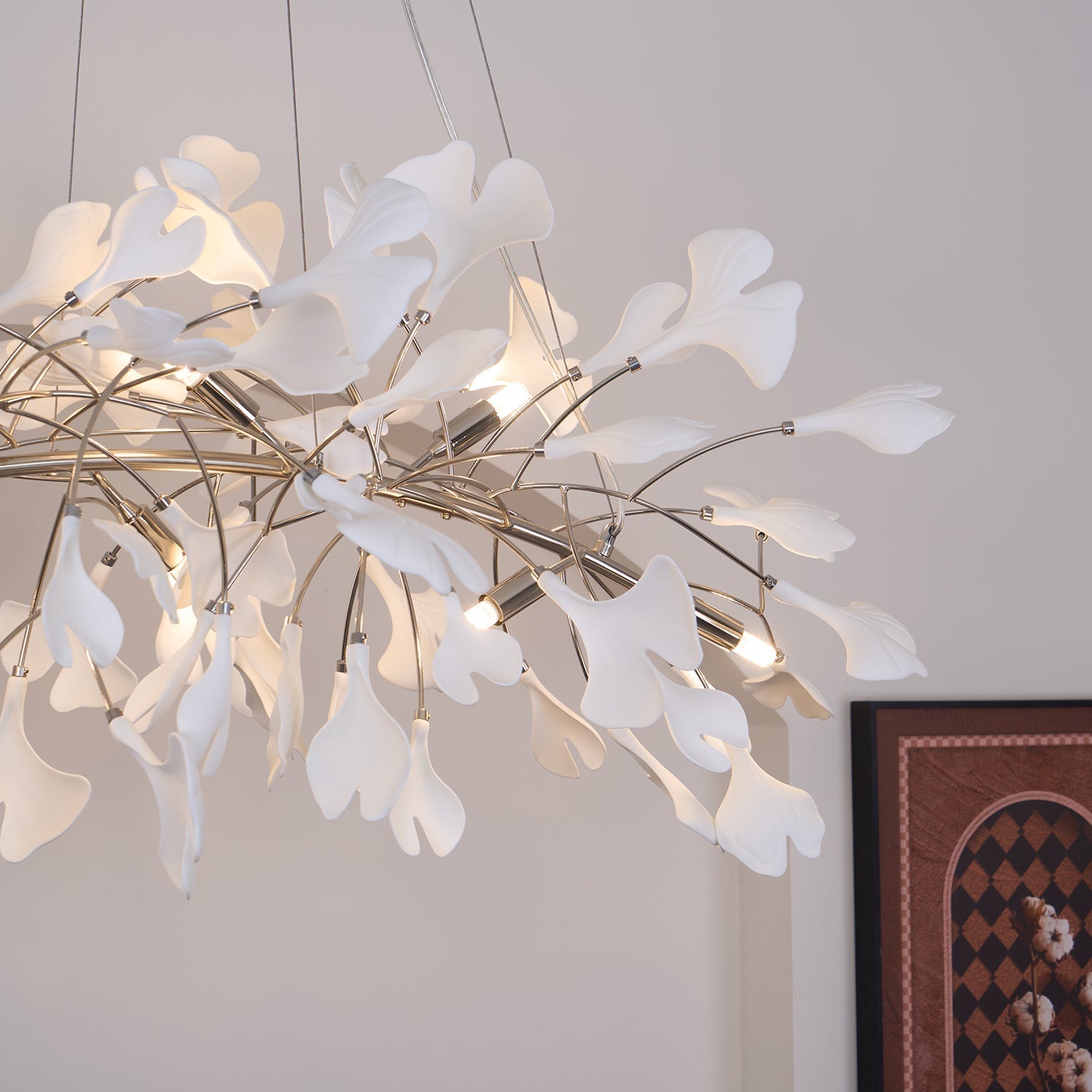 Arux Lustre Ginkgo Art Déco Courbé Vers le Bas - Neutralighting