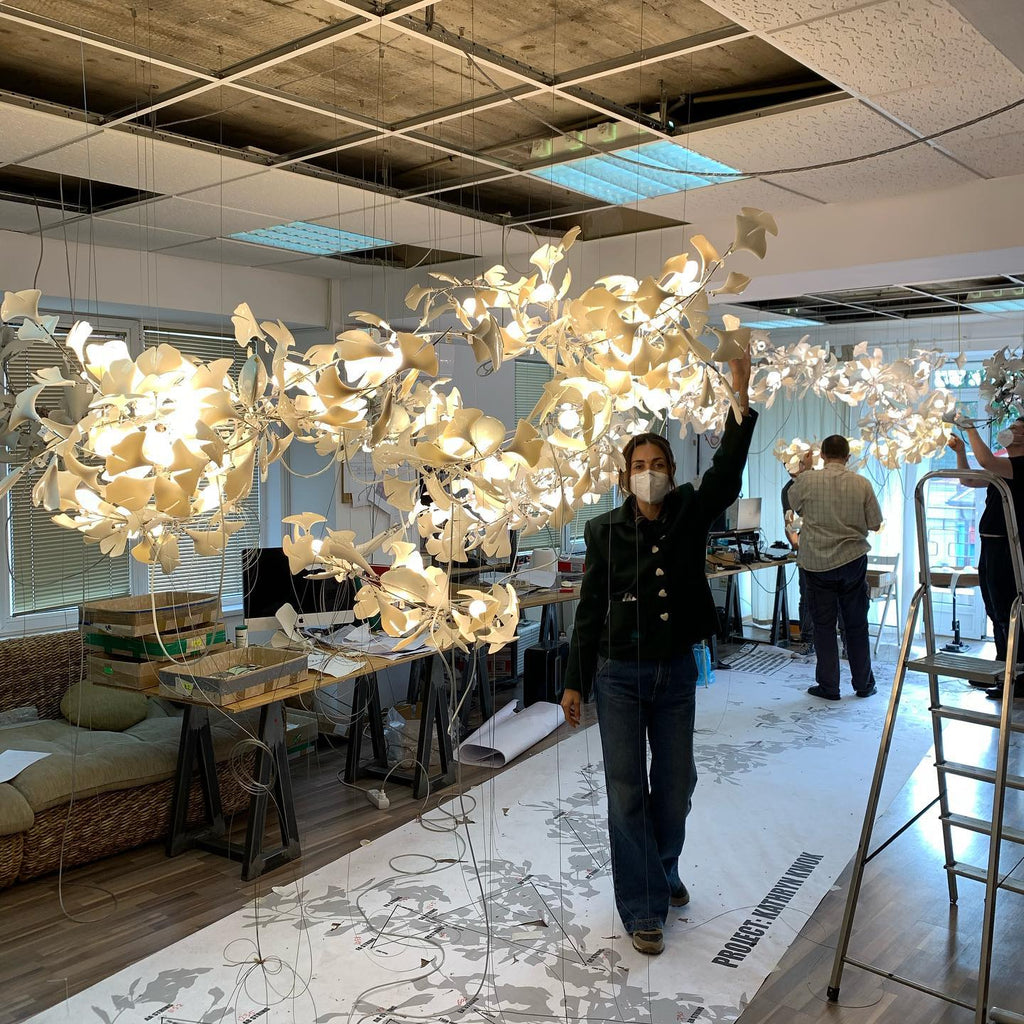 Olivia Céramique Gingko Feuille Lustre - Neutralighting