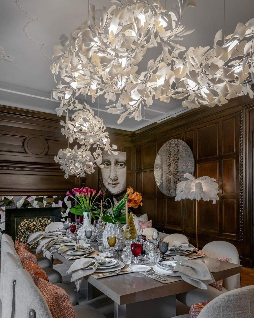 Olivia Céramique Gingko Feuille Lustre - Neutralighting