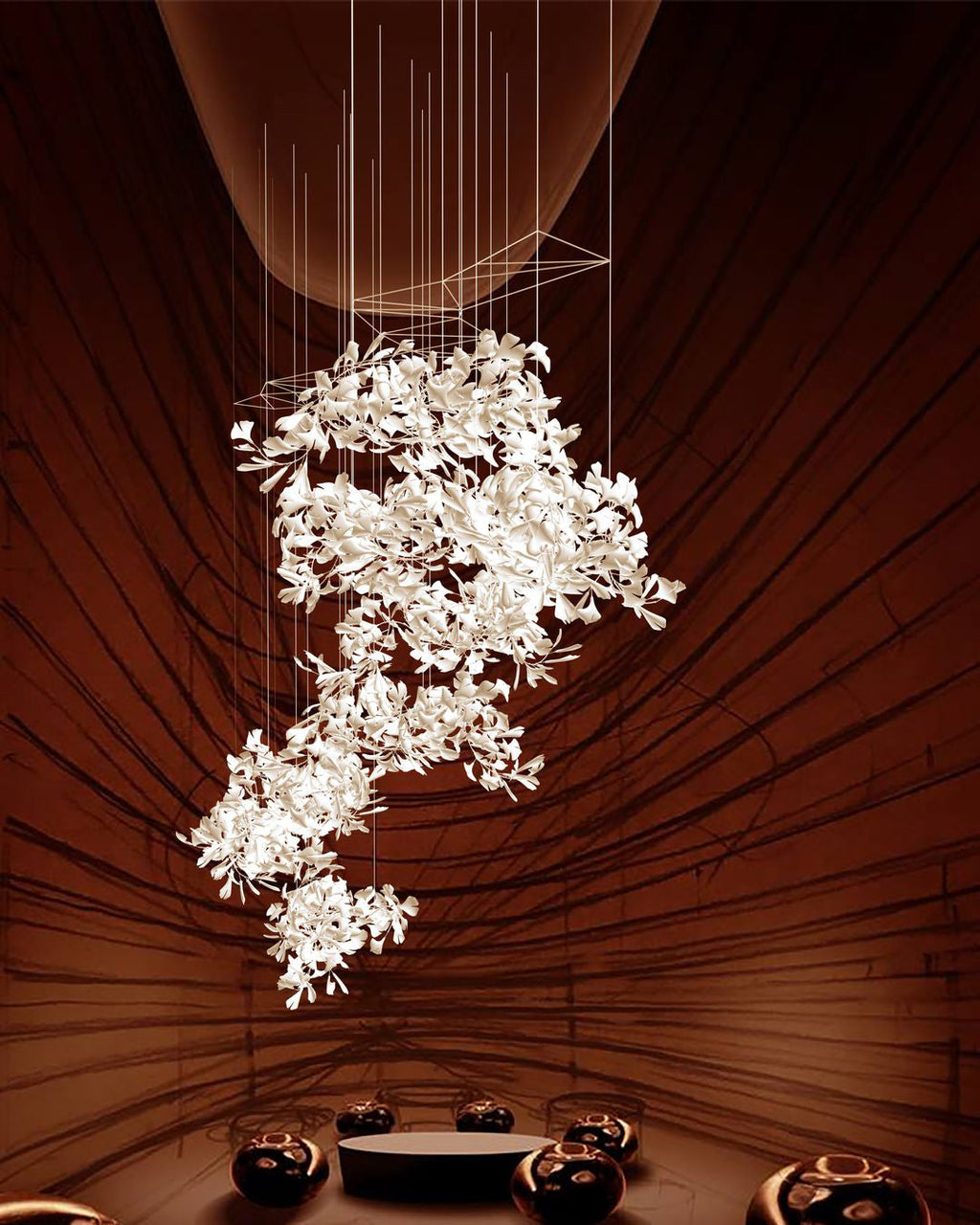 Olivia Céramique Gingko Feuille Lustre - Neutralighting