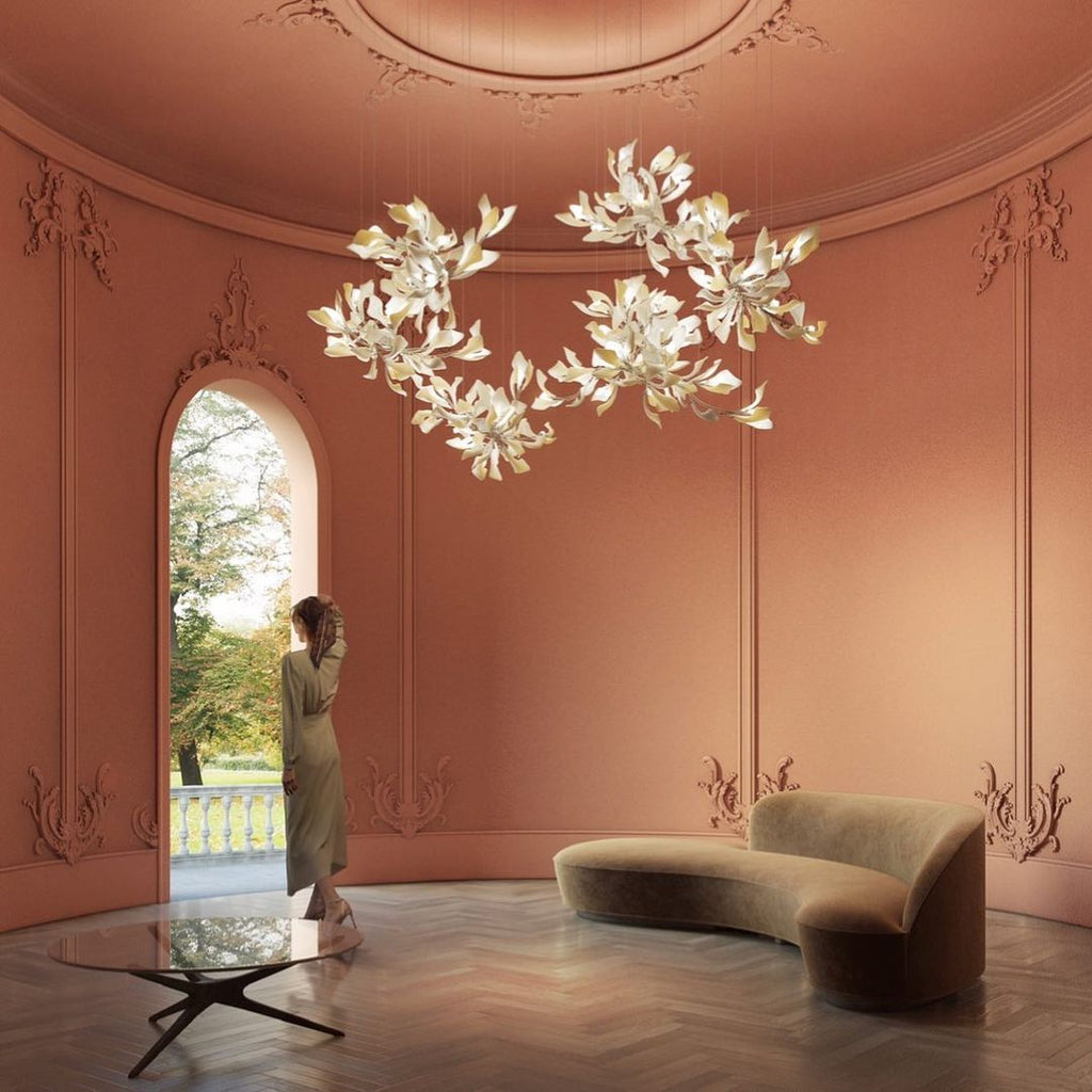 Olivia Céramique Gingko Feuille Lustre - Neutralighting