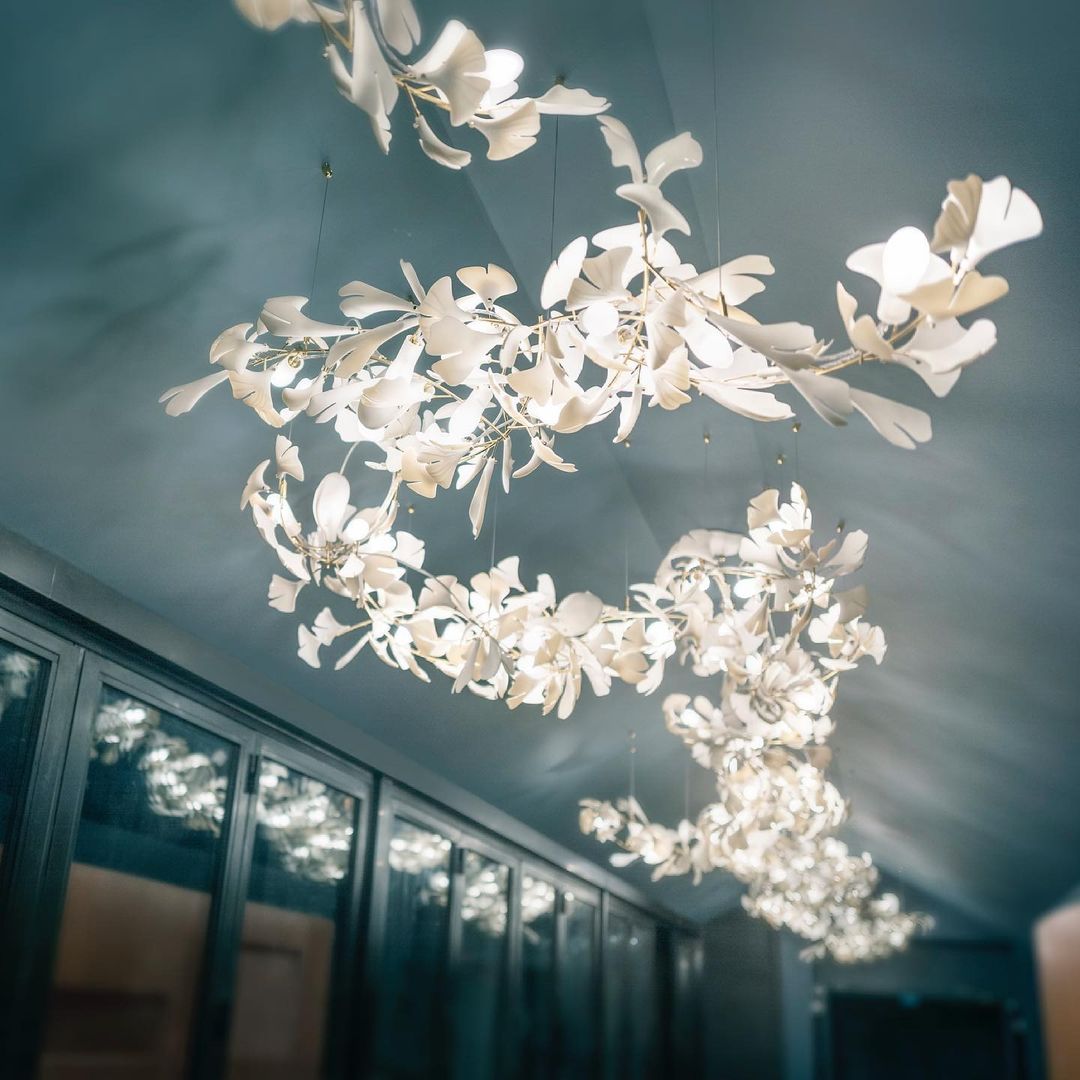 Olivia Céramique Gingko Feuille Lustre - Neutralighting
