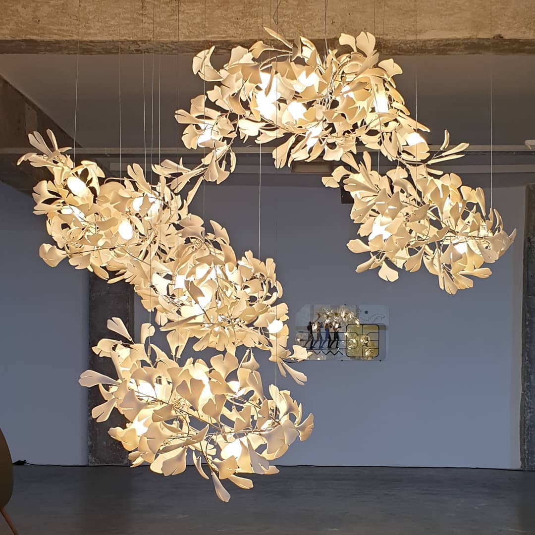 Olivia Céramique Gingko Feuille Lustre - Neutralighting
