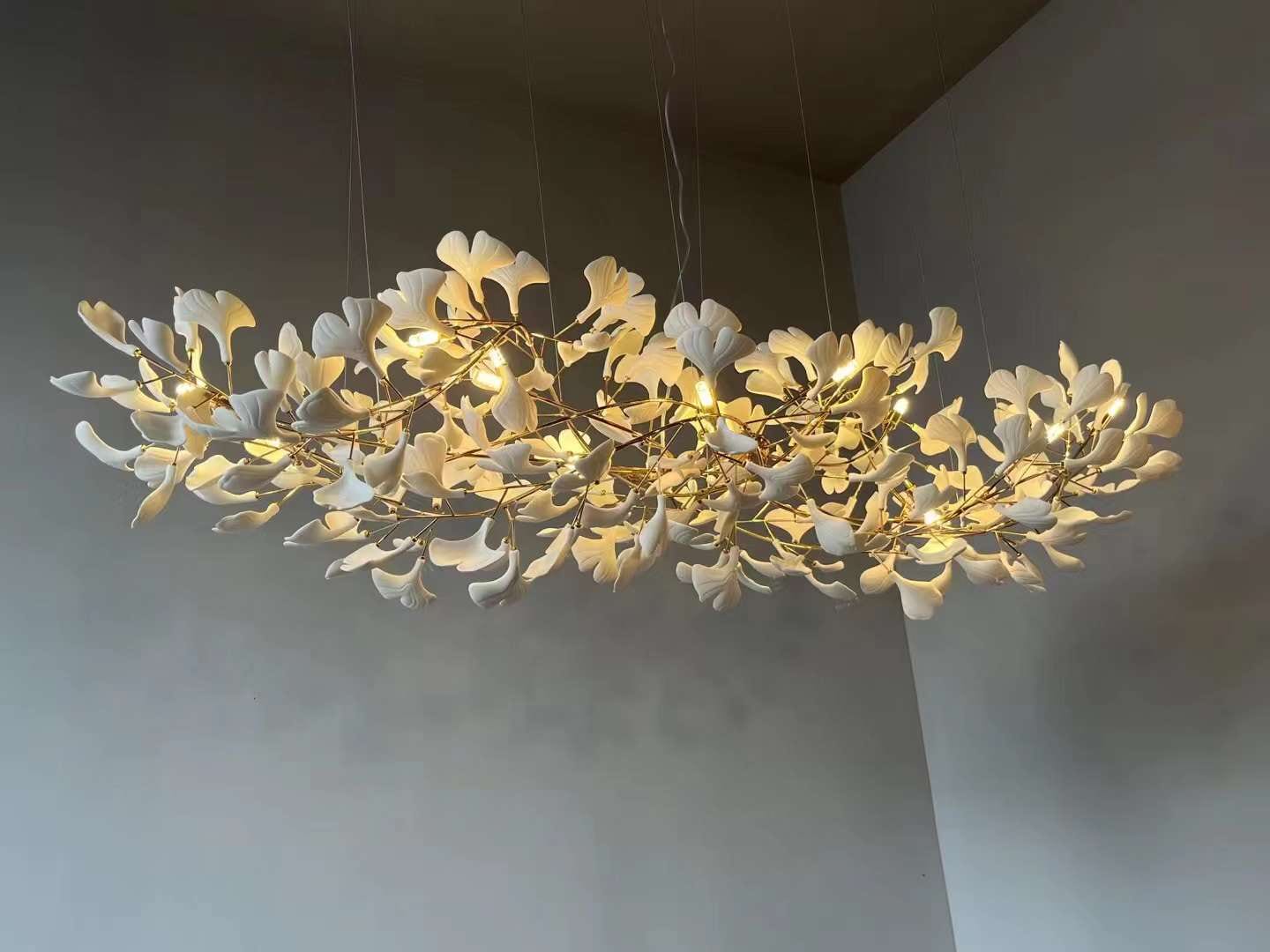 Olivia Céramique Gingko Feuille Lustre - Neutralighting