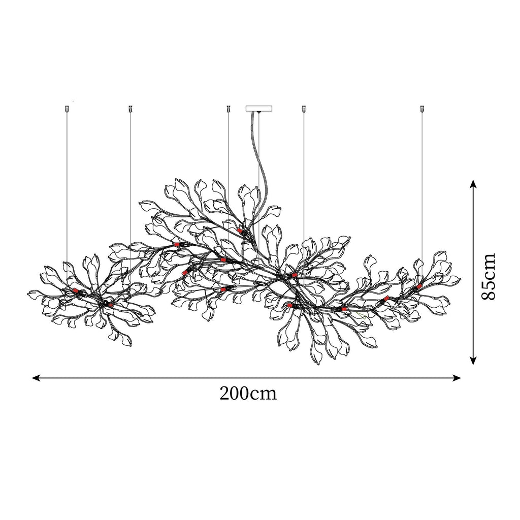 Gingko Lustre Version Longue Porcelaine Branche de Feuille Organique - Neutralighting