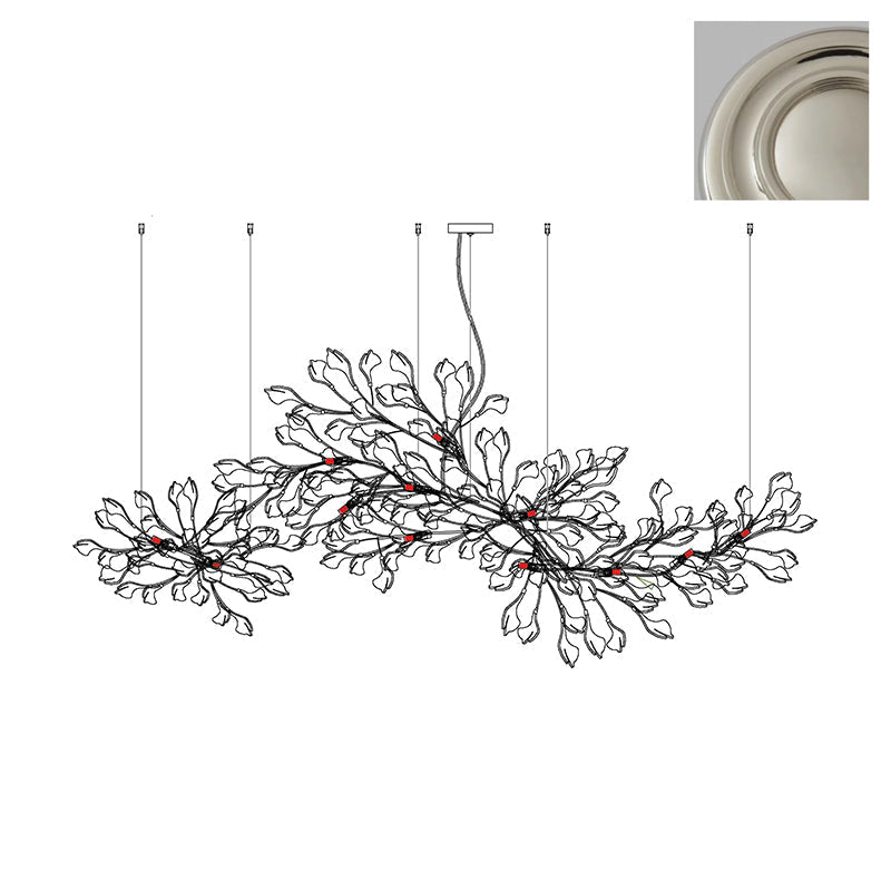 Gingko Lustre Version Longue Porcelaine Branche de Feuille Organique - Neutralighting