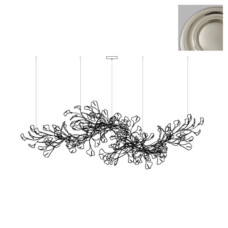 Gingko Lustre Version Longue Porcelaine Branche de Feuille Organique - Neutralighting