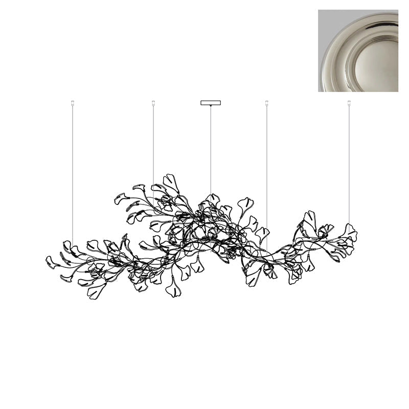 Gingko Lustre Version Longue Porcelaine Branche de Feuille Organique - Neutralighting