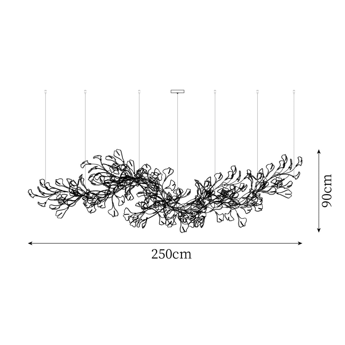 Gingko Lustre Version Longue Porcelaine Branche de Feuille Organique - Neutralighting