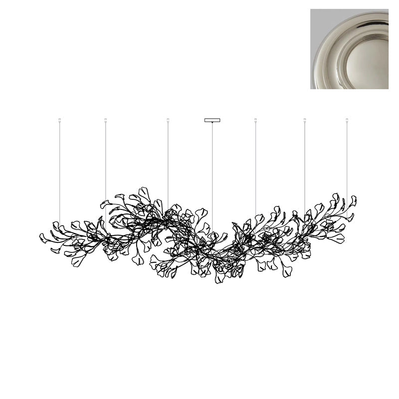 Gingko Lustre Version Longue Porcelaine Branche de Feuille Organique - Neutralighting