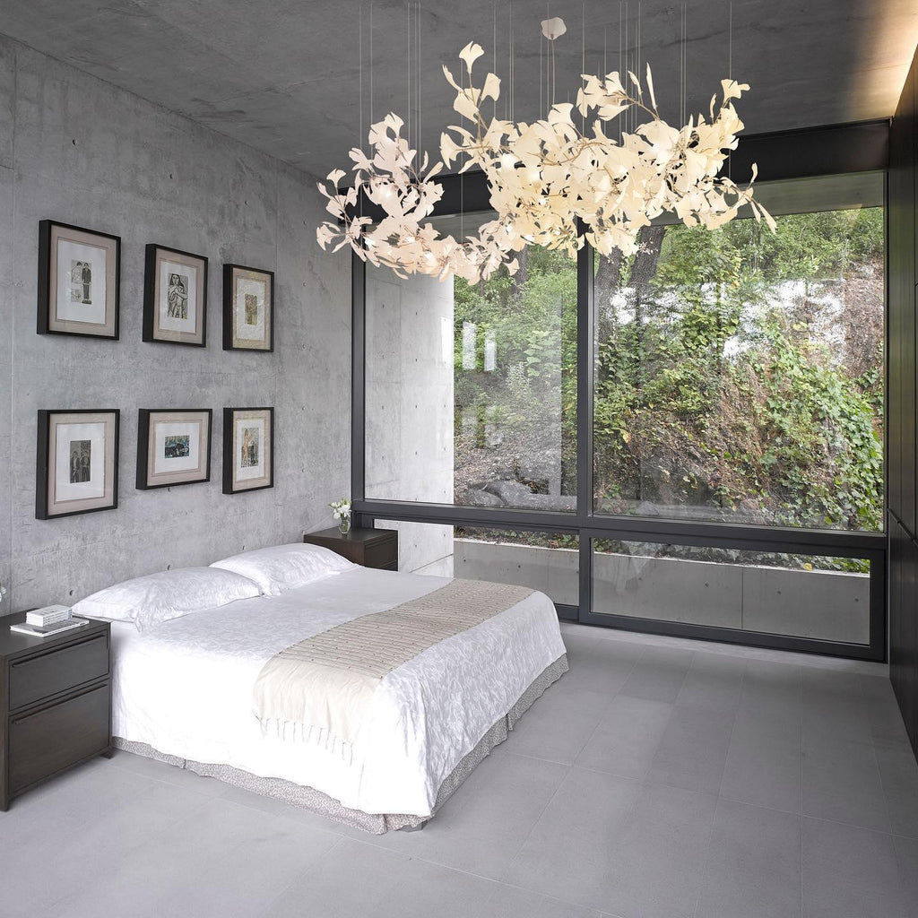 Olivia Lustre en céramique en forme de branche avec feuille de gingko - Neutralighting
