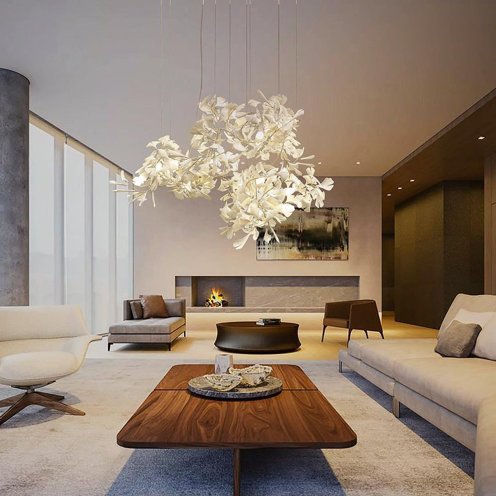 Gingko Chandelier A Style Forme Branche Feuille Moderne Salle à Manger - Neutralighting