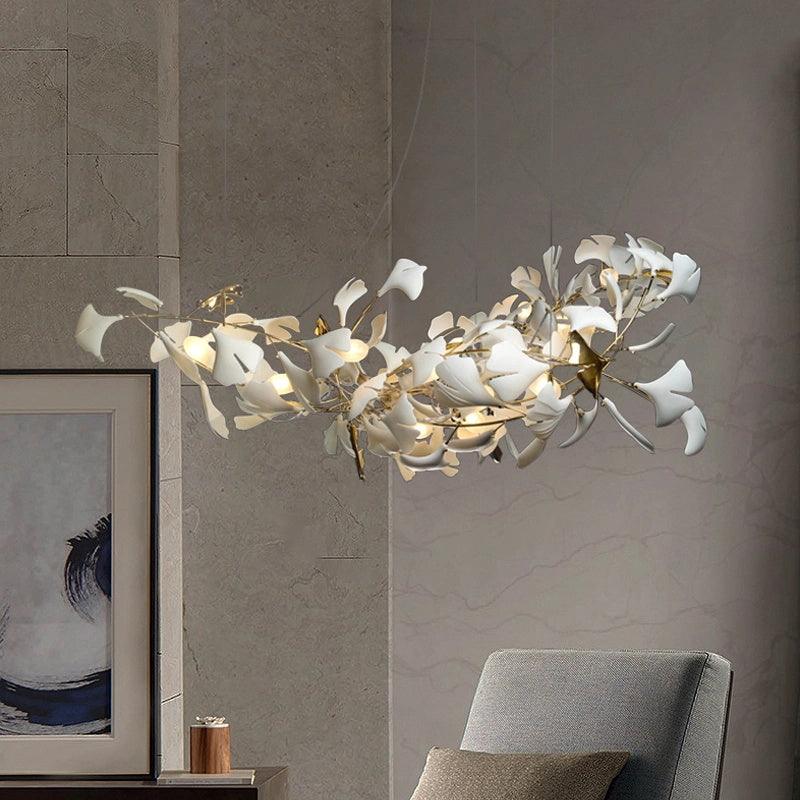 Gingko Chandelier A Style Forme Branche Feuille Moderne Salle à Manger - Neutralighting