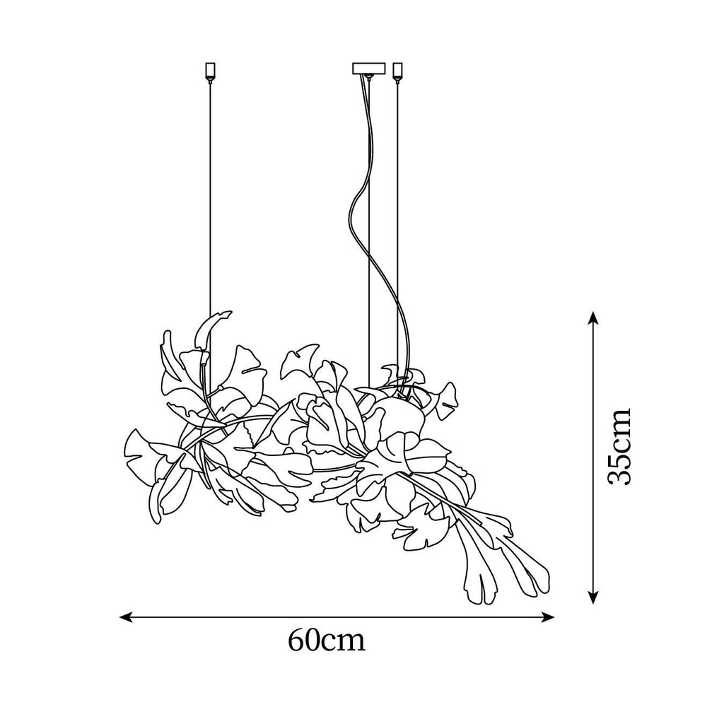 Gingko Chandelier A Style Forme Branche Feuille Moderne Salle à Manger - Neutralighting