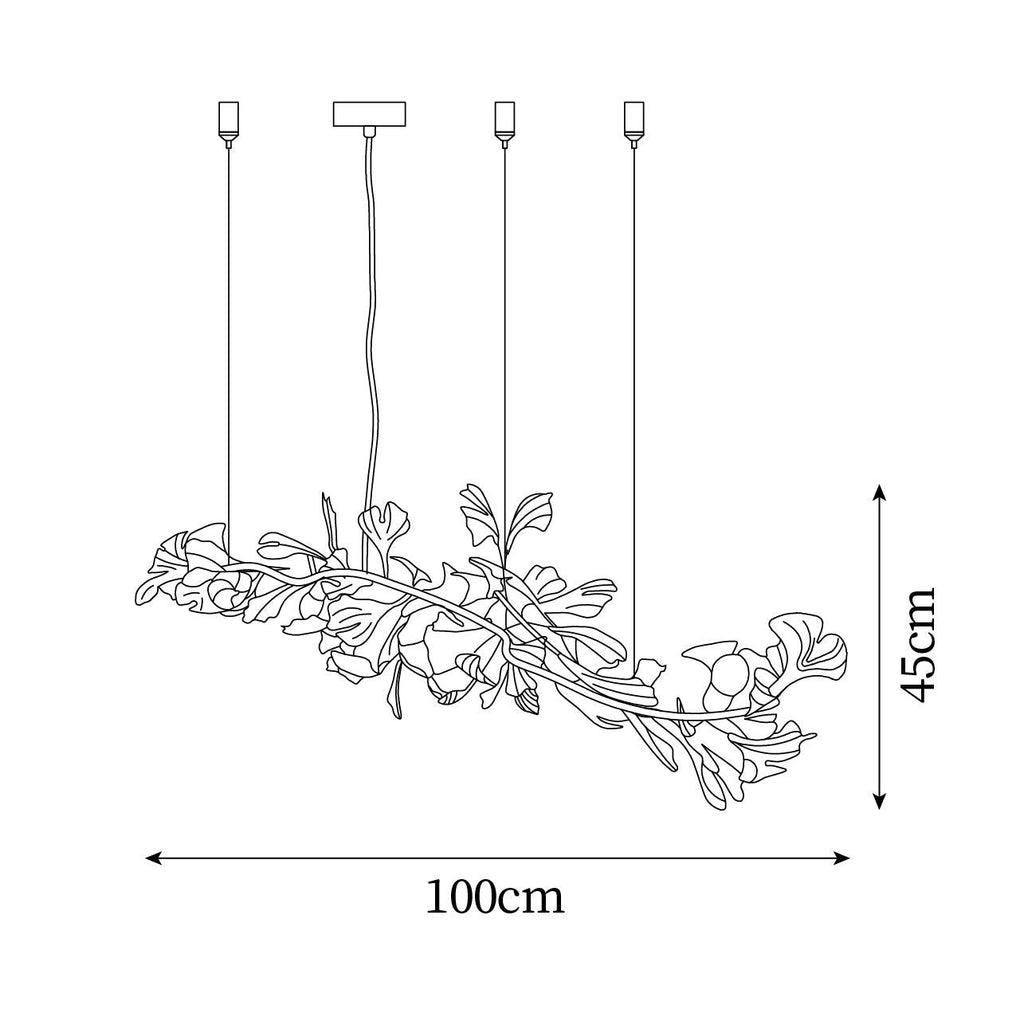 Gingko Chandelier A Style Forme Branche Feuille Moderne Salle à Manger - Neutralighting